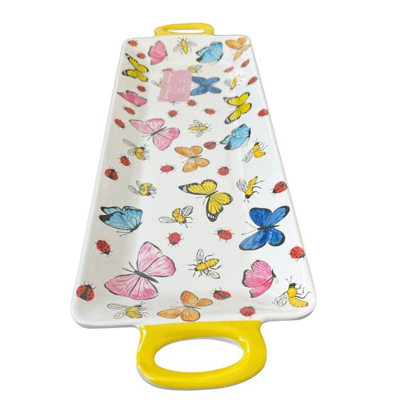 SPRING GATHERINGS Spring Pop of Color Butterflies Melamine Serving Tray 18x6 NEW - Picture 9 of 13